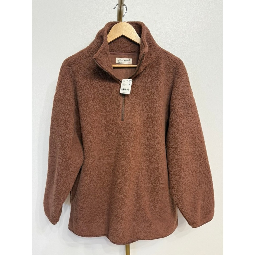Free People, Fleece Pullover, Nutmeg Brown, Small, NWT, $98